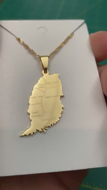 Grenada Map Necklace