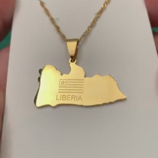 Liberia Map Necklace