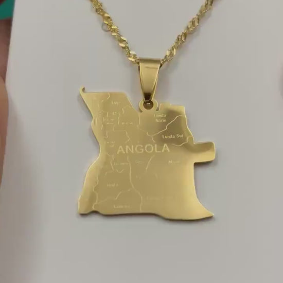 Angola Map Necklace