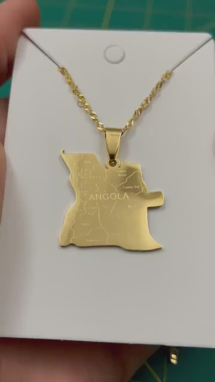 Angola Map Necklace