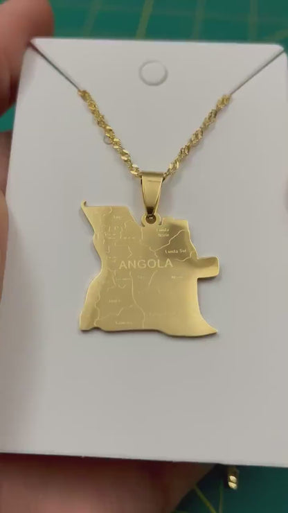 Angola Map Necklace