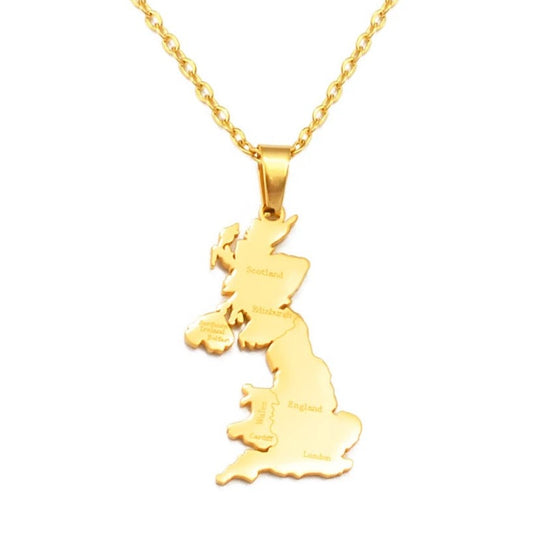 United Kingdom Map Necklace