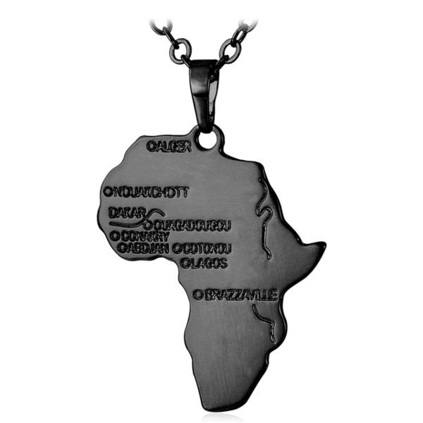 African Map With Countries Necklace - Timbuktu Arts