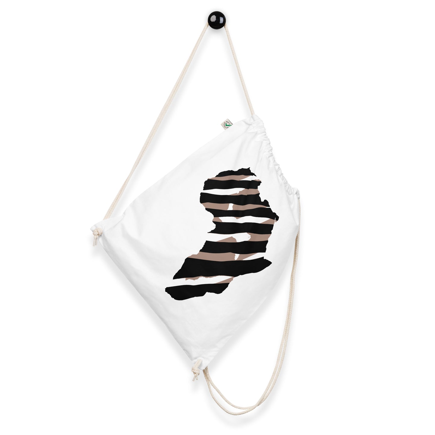 African Zebra Organic Drawstring Bag