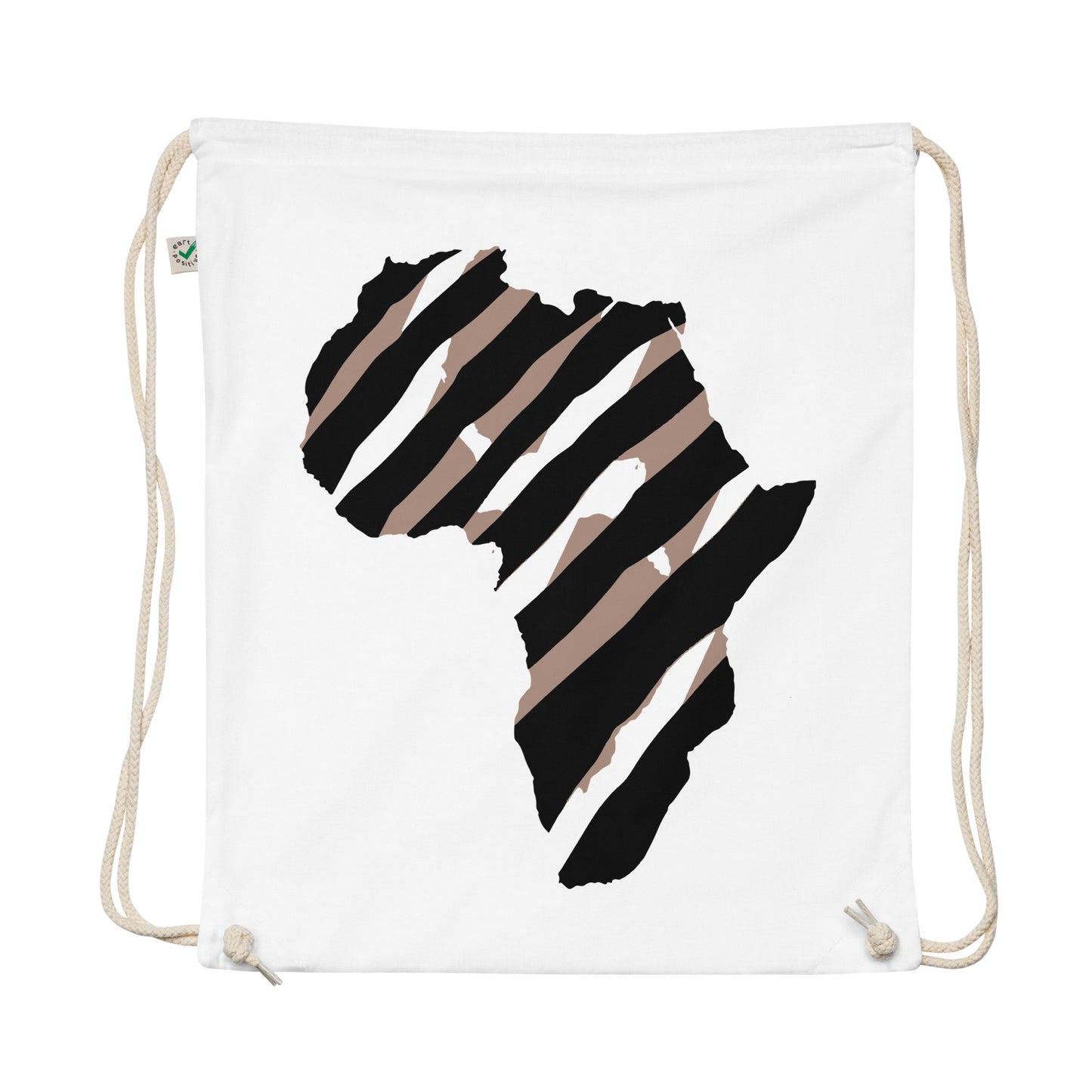 African Zebra Organic Drawstring Bag