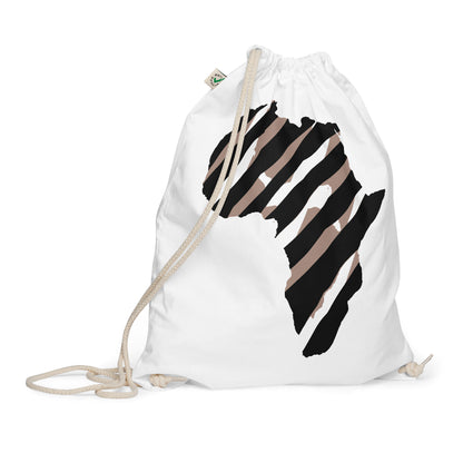 African Zebra Organic Drawstring Bag