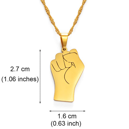 Raised Fist Necklace