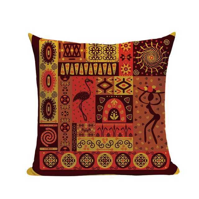 African Woman Cushion Cover Dancing Lady Africa Pillow Covers - Timbuktu Arts