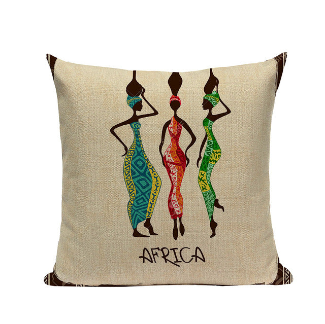 African Woman Cushion Cover Dancing Lady Africa Pillow Covers - Timbuktu Arts