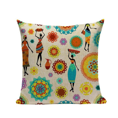 African Woman Cushion Cover Dancing Lady Africa Pillow Covers - Timbuktu Arts