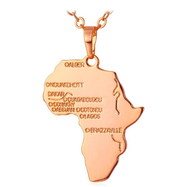 African Map With Countries Necklace - Timbuktu Arts