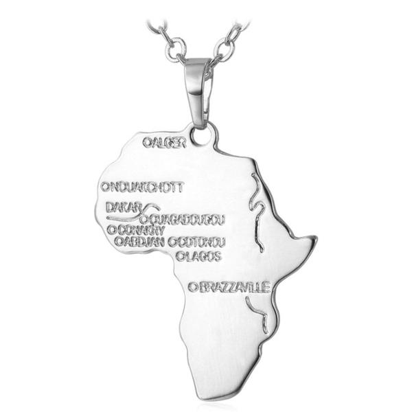 African Map With Countries Necklace - Timbuktu Arts